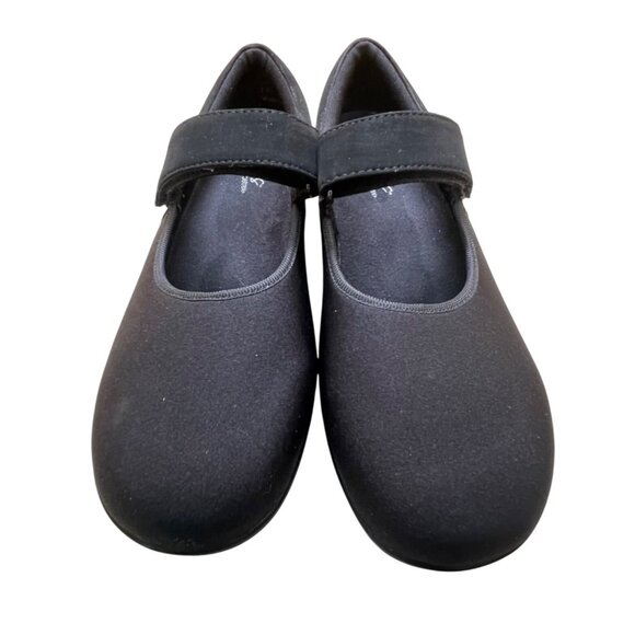 Aetrex Berries Black Mary Jane Shoes With Velcro Strap Womens Size 9 Lightweight - Picture 1 of 10